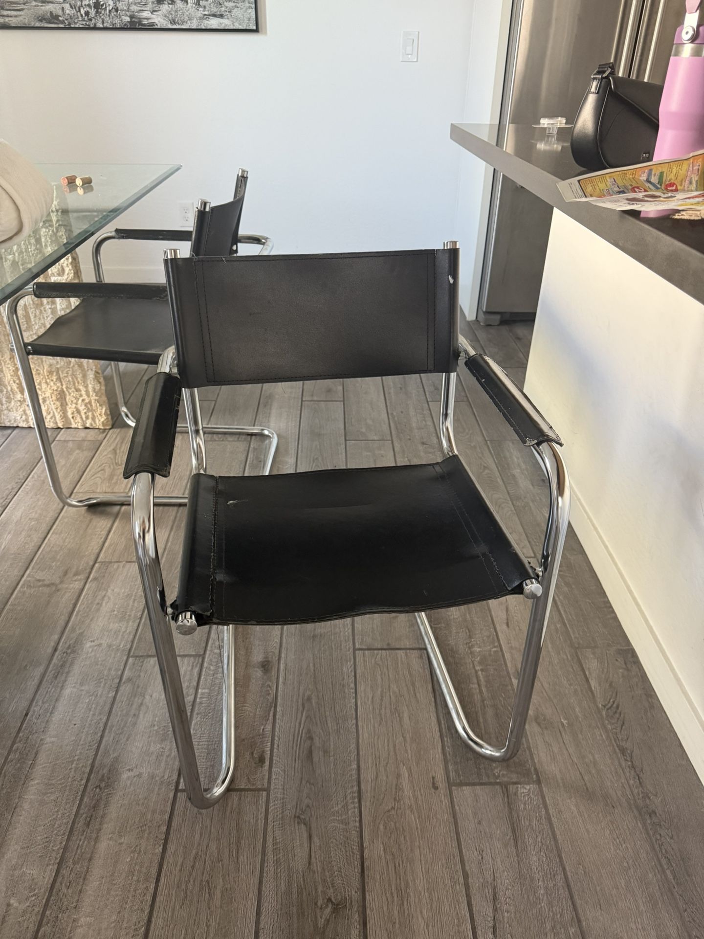 4 Black Chairs (One Free Broken One)