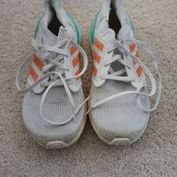 Adidas Women's UltraBoost 20 White Orange Running Shoes Sneakers Size 9.5 EG0770  OBO