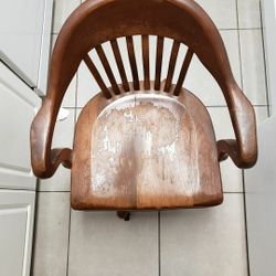 Being Refurbished.. Not Available For A Month At Least.. Bankers chair banker's chair wood antique vintage chair