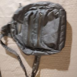 Grey Backpack Purse 