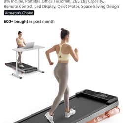 NEW in Box – TREAFLOW Walking Pad with 8% Incline – Under Desk Treadmill