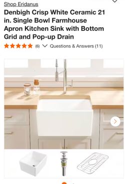 Eridanus Denbigh Ceramic Farmhouse Apron Kitchen Sink