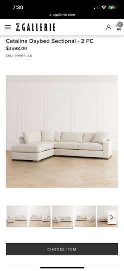 Del Mar 2 PieceSectional Couch With Daybed From Z Gallerie