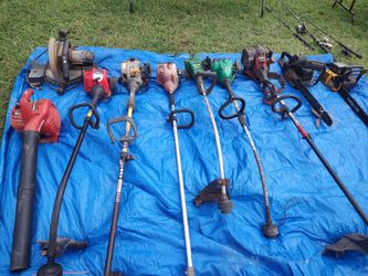 Lot of Used Gas Lawn Tools – Trimmers, Blower, Chainsaw