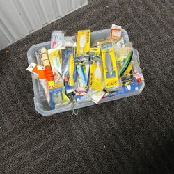 Tub Full Of Fishing Geer Tons Of Luers First $140.00 Takes It Firm On Price