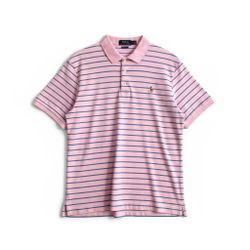 Polo Ralph Lauren Pink And Blue Striped Classic Fit Polo Shirt