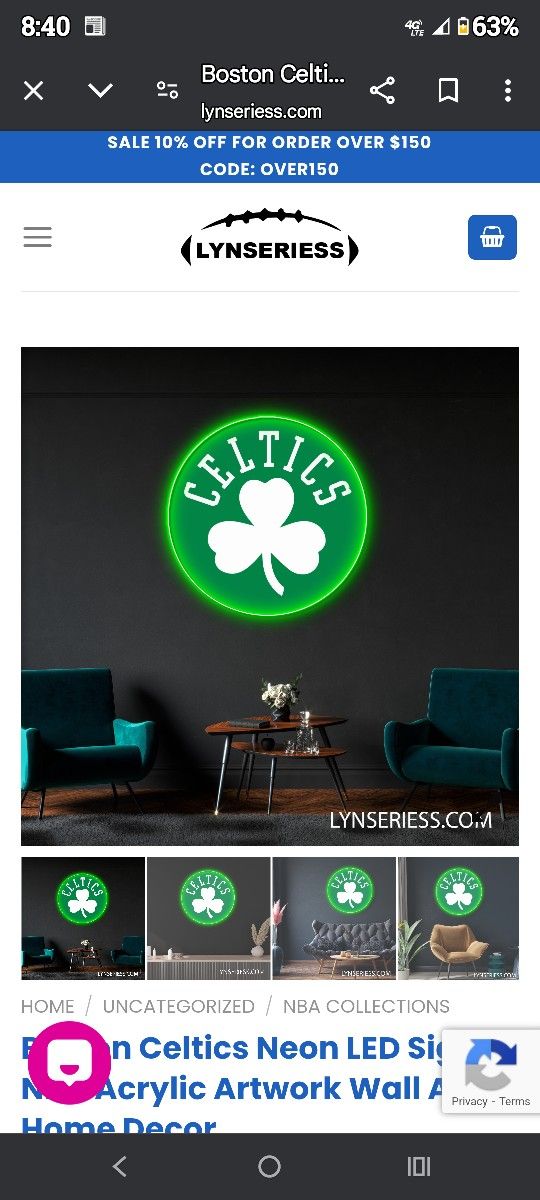 Boston Celtics Neon LED Sign NBA Acrylic Artwork Wall Art Home Decor