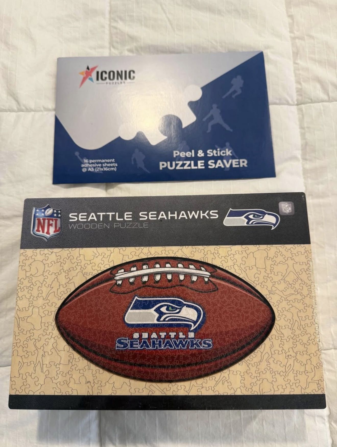 Seattle Seahawks Wooden Puzzle (NEW) + Puzzle Saver Kit – $60
