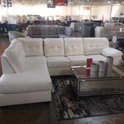 White Leather Sectional ( Ask For Jose)
