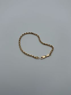 10K Yellow Gold Rope Bracelet 7 inches