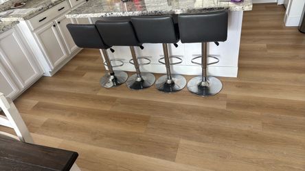 Set of 4 Grey Adjustable Bar Stools