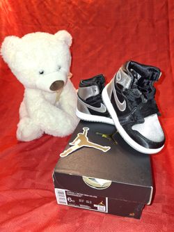 Nike TD Air Jordan 1 Retro High OG Satin Shadow Black/Grey FD5305-010 Size 6C