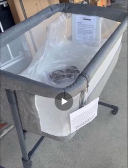 Baby Bassinet with Wheels and Storage
