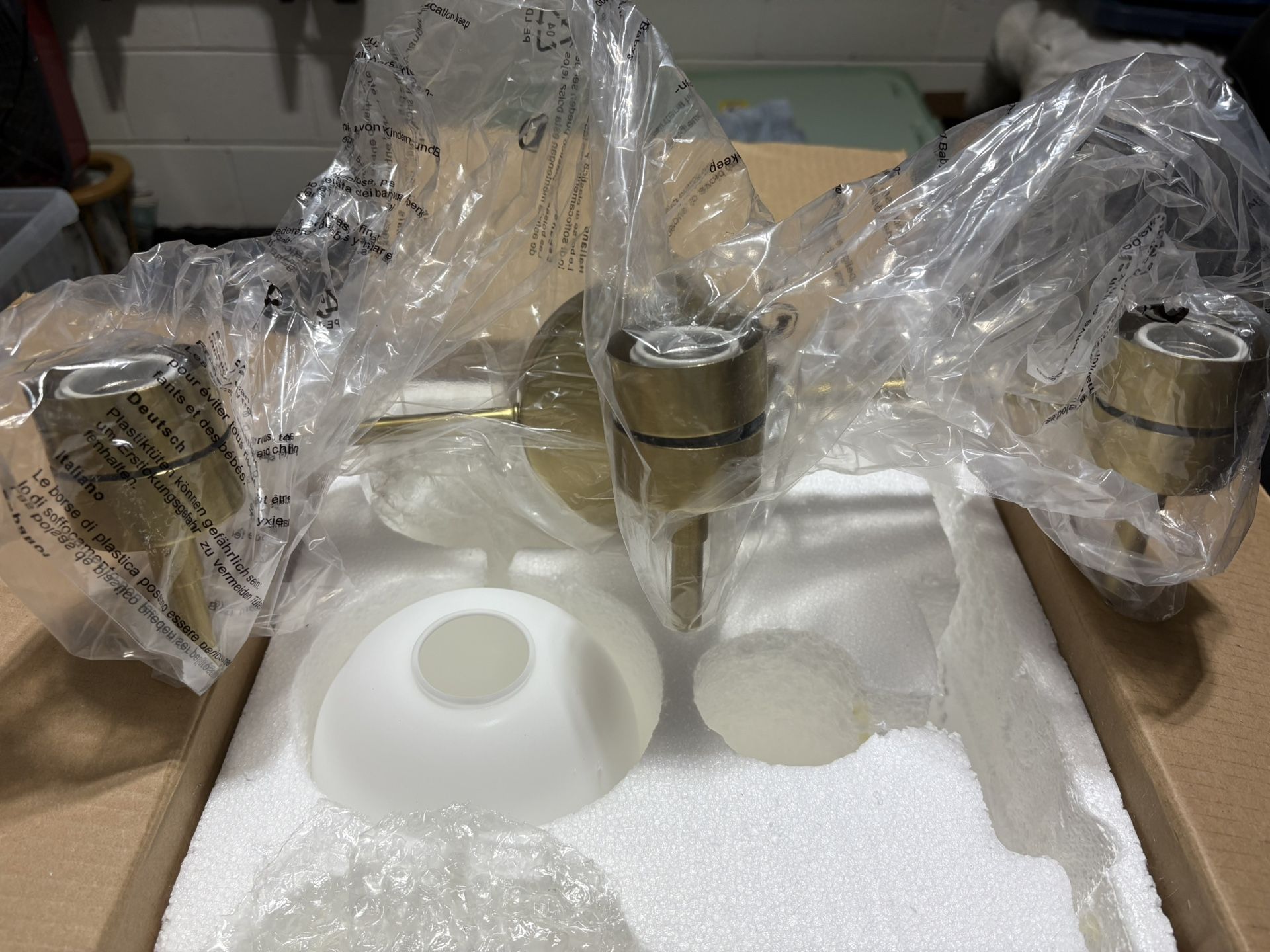 3-Light Fixture With Frosted Shades