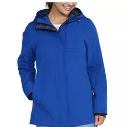 Pendleton Women’s Plaid Lined Blue Hooded Rain Jacket Coat Waterproof Size S