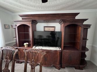 Entertainment Center, Desk, and Dining Set