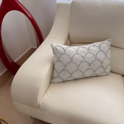 Faux Leather White Couch