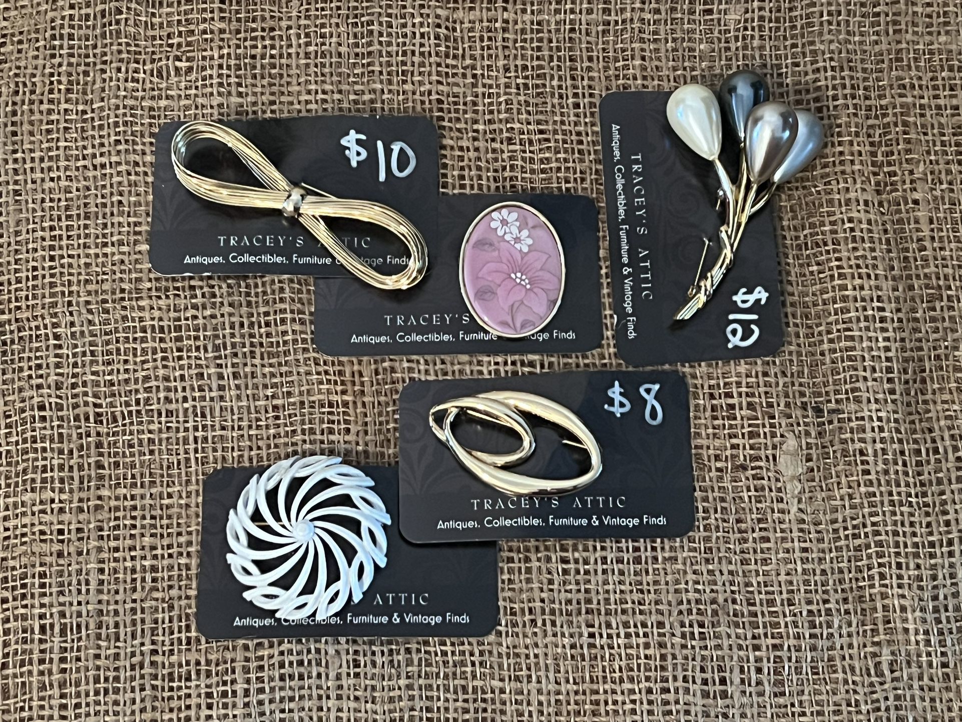 Fabulous Lot of 5 Vintage Brooch/Pins