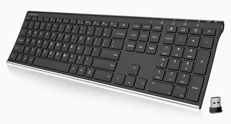 Arteck 2.4G Wireless Ultra Slim Full Size Keyboard with Numeric 