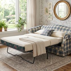 Bed Sofa Blue And White 