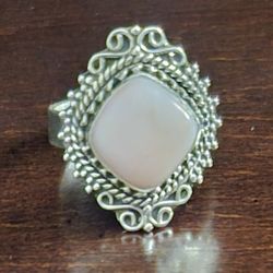 Rose Quartz Diamond Shaped Ring