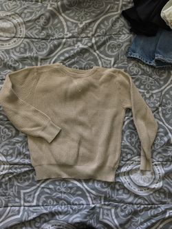 XS white crew neck knit jacket