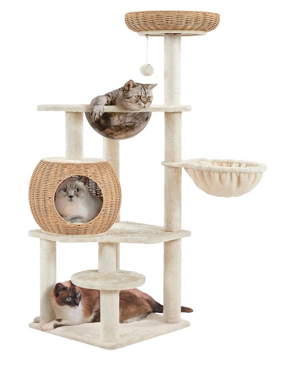 Yaheetech 54in Rattan Cat Tree