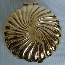 Vintage PARTYLITE Travel Seashell Votive Tealight Holder Gold Tone
