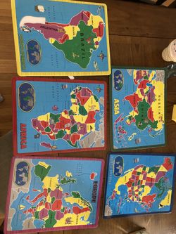 Children’s Jigsaw Puzzles Of The Five Continents