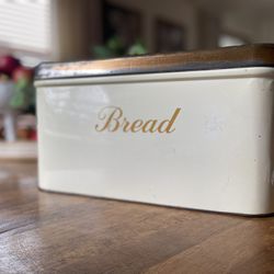 Vintage 50's Retro Duncan Metal Tin Bread Box Copper Color Lid, Kitchen Storage 
