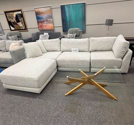 Costco —Grey 4-piece Fabric Modular Sectional