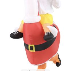 Christmas Inflatable Goose Costume Adult Funny Blow Up Costumes Ride On Santa Goose Animals Suit Women Men Cute Xmas BlowUp Holiday Party Outfit Hallo
