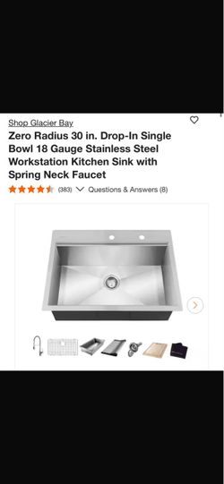 Glacier Bay 30 in. Stainless Steel Workstation Kitchen Sink