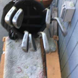 Wilson golf clubs and bag