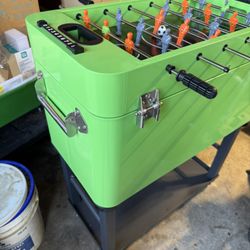 Foosball Cooler Ice Chest With Wheeled Stand
