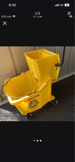 New Yellow Commercial Mop Bucket with Wringer/ orig $275
