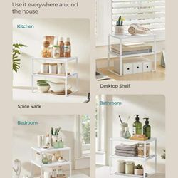 Spice Rack, Cabinet Shelf Organizers, Shelf Organizer, Countertop Organizer, Shelf Riser
