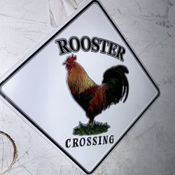 New With Tags Rooster/chicken Crossing Sign For Home Or Garden New Unused 