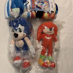 Sonic Plush Toys w/blanket