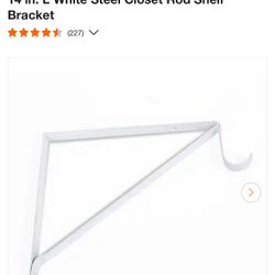 Closet Rod Shelf Bracket 4pcs