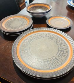 Vintage Stoneware Plates Athena by Electra Casual Ceram