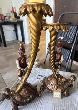 Mark Robert’s Lush Candle Holders Monkey And Turtle