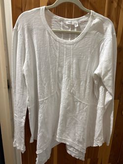 WILT Long Sleeve T  Size L Cotton Raw Asymmetrical Hem 033816 Boho  nwot