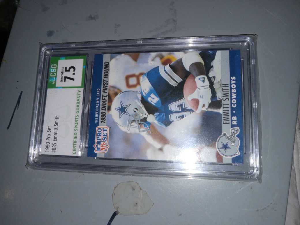 1989 Pro Set Emmitt Smith Rookie Card Rated 7 1