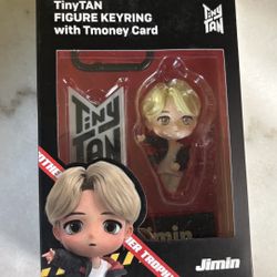 TinyTAN BTS Jimin Figure Keyring + Tmoney Card - MIC Drop Edition (New In Box