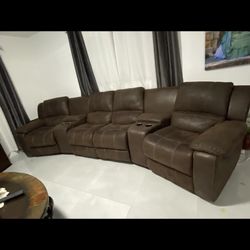 Brown Leather Couch