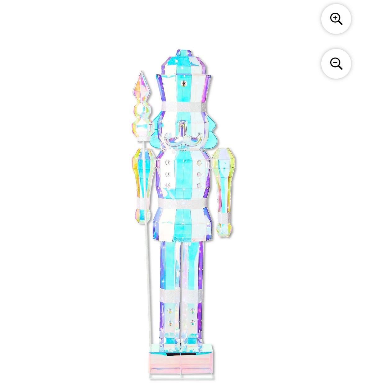 Light-Up Prismatic Nutcracker Indoor/Outdoor Christmas Decoration, Iridescent, 6', by Holiday Time