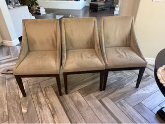 3 West Elm Gray Upholstered Dining Chairs