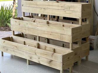 🌺 🌻 Long Outdoor Raised Planter Box Garden 💯% Pine [6ft Lx13”Wx16”H] For Herbs🪴Flowers🍓 🌿