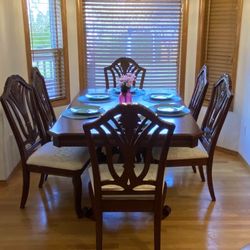 Dining Table Set, Six Chairs, Extendable…. 